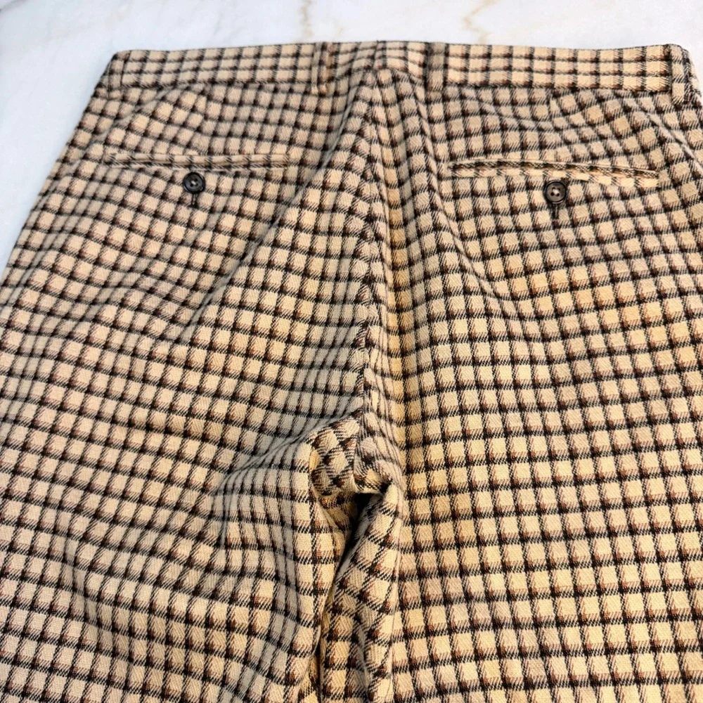 Paisley & Gray Slim Fit Plaid Trousers Mens tagged W31 L32 Tan Brown Check Pants